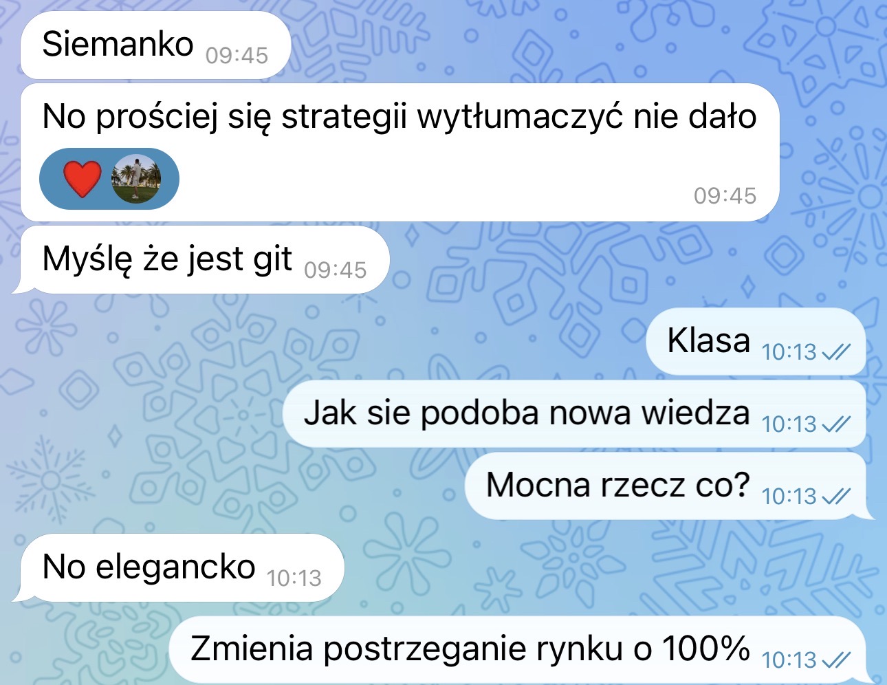 Opinia uczestnika o prostym wyjaśnieniu strategii i nowej wiedzy